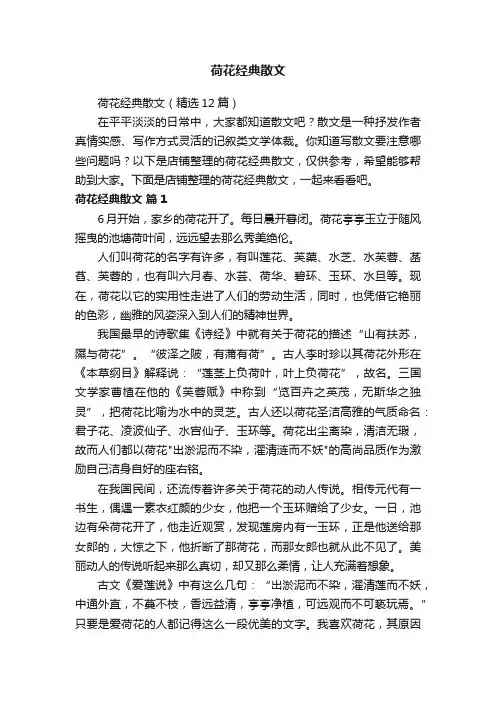 荷花经典散文