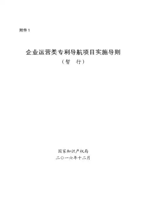 企业运营类专利导航项目实施导则-国家知识产权局