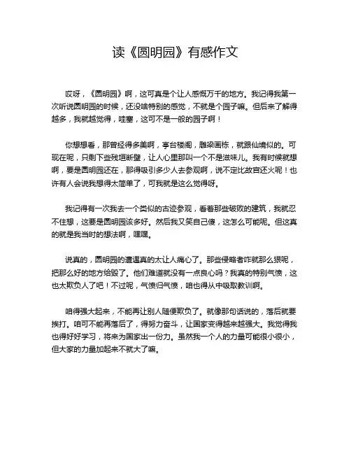 读《圆明园》有感作文