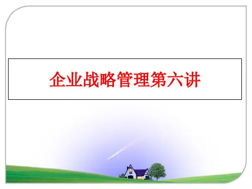 【精品】企业战略第六讲ppt课件