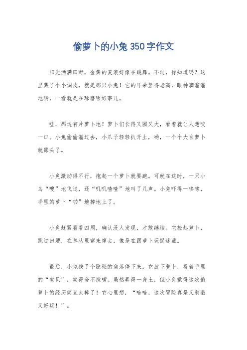 偷萝卜的小兔350字作文