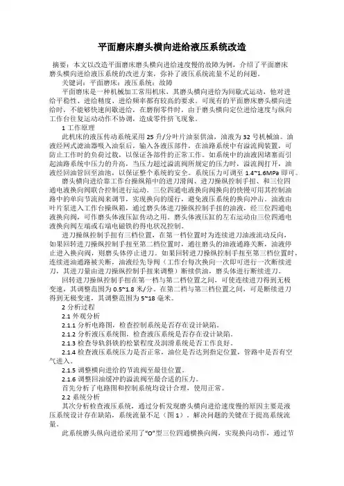平面磨床磨头横向进给液压系统改造