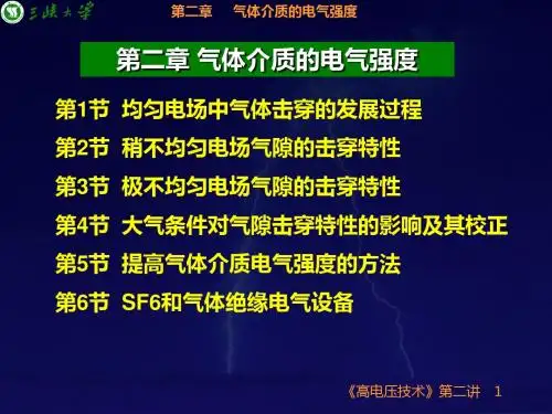第二章气体介质的电气强度-PPT精品文档