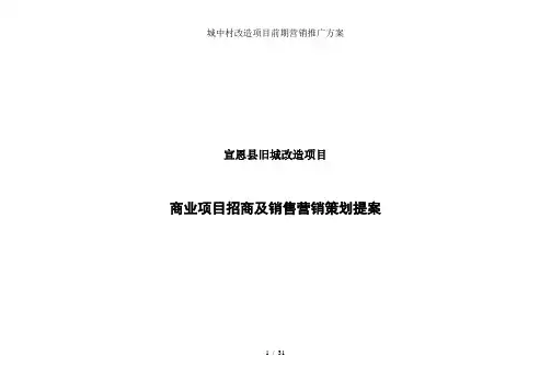 城中村改造项目前期营销推广方案