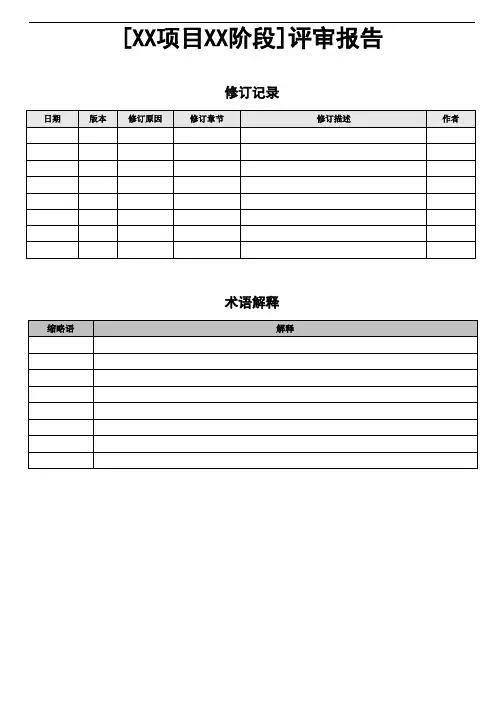 评审报告模板