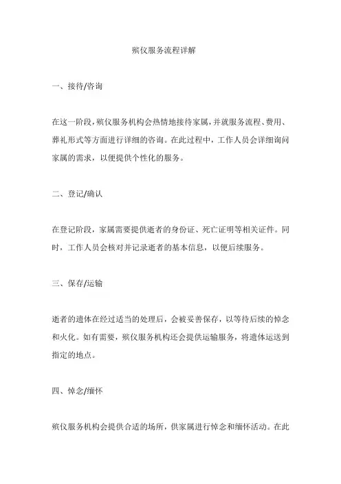 殡仪服务流程详解