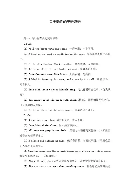 关于动物的英语谚语