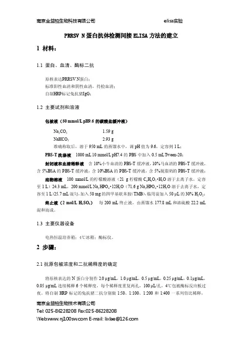 elisa试剂盒实验说明书