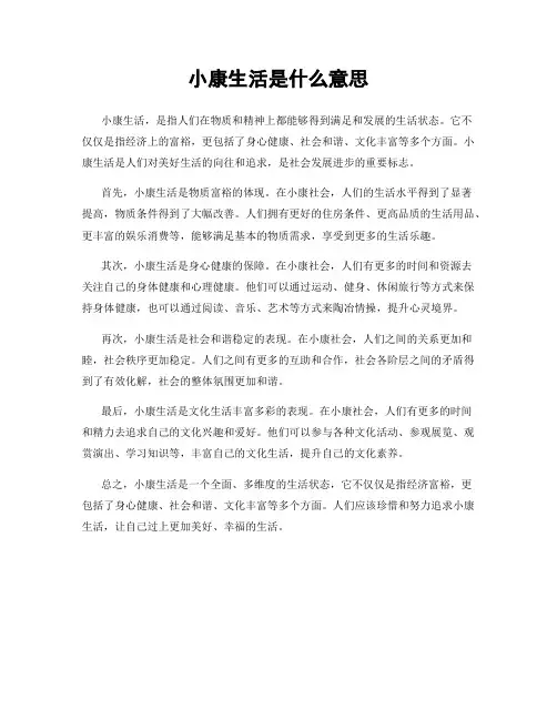小康生活是什么意思