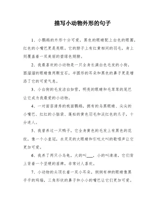 描写小动物外形的句子