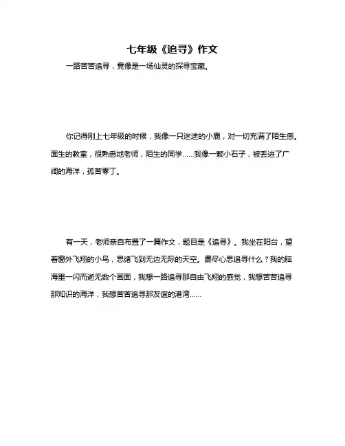七年级《追寻》作文