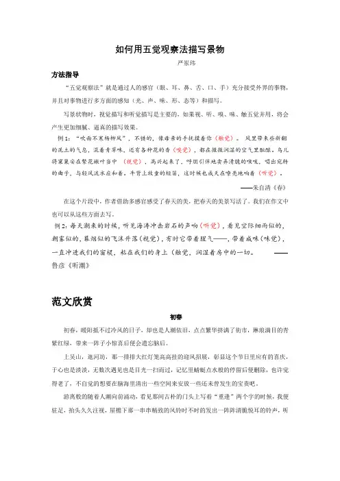 如何用五觉观察法描写景物