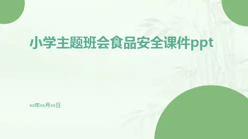 小学主题班会食品安全课件ppt