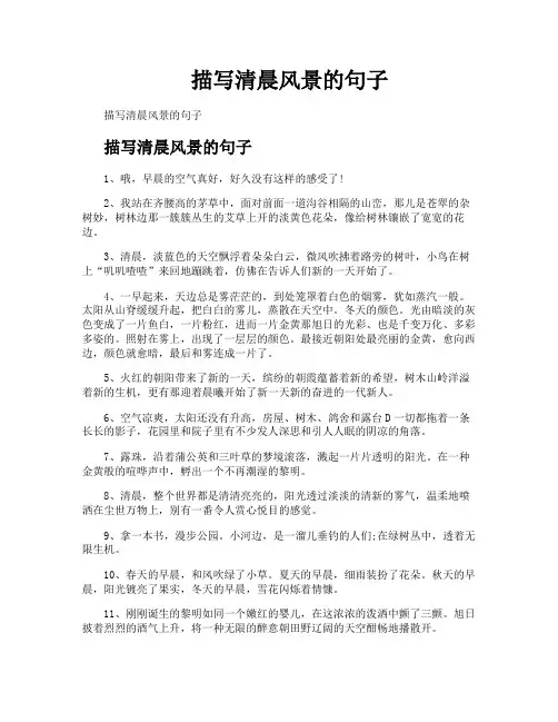 描写清晨风景的句子