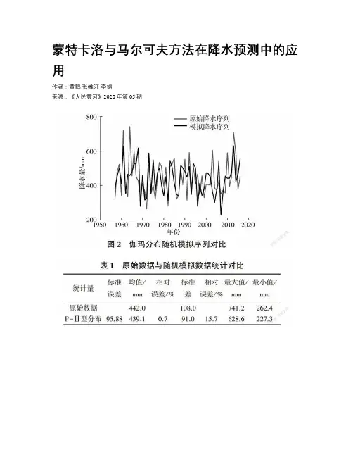 蒙特卡洛与马尔可夫方法在降水预测中的应用