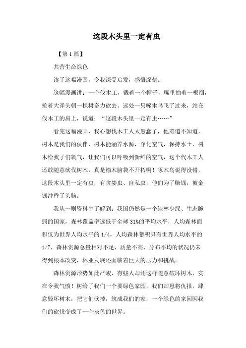 这段木头里一定有虫