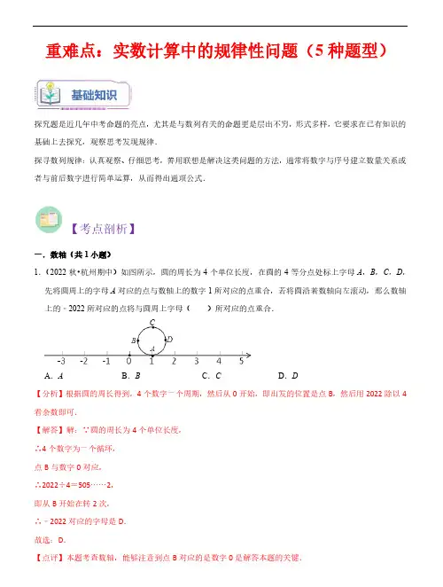 实数计算中的规律性问题(5种题型)-2023年新七年级数学核心知识点与常见题型(浙教版)(解析版)