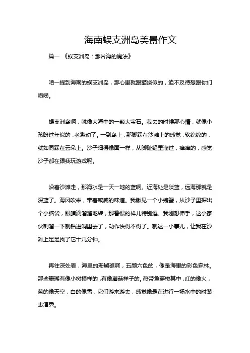 海南蜈支洲岛美景作文