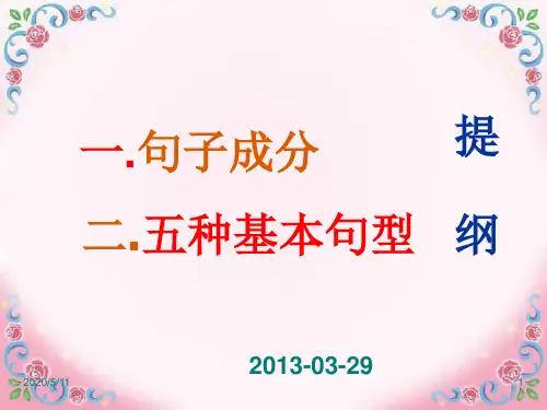 高一英语五种基本句型及巩固练习课件.