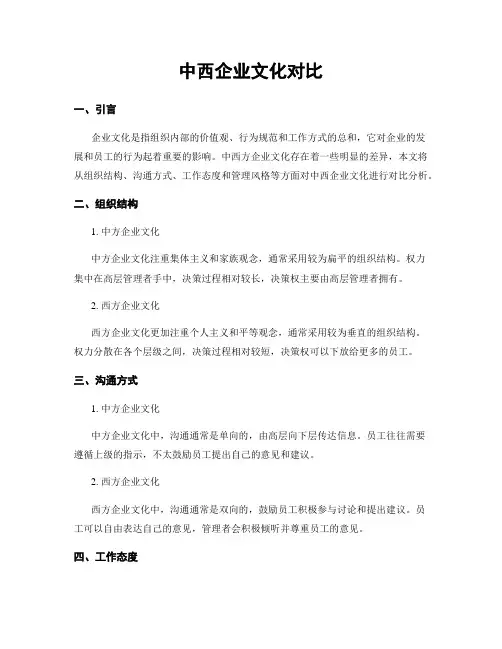 中西企业文化对比