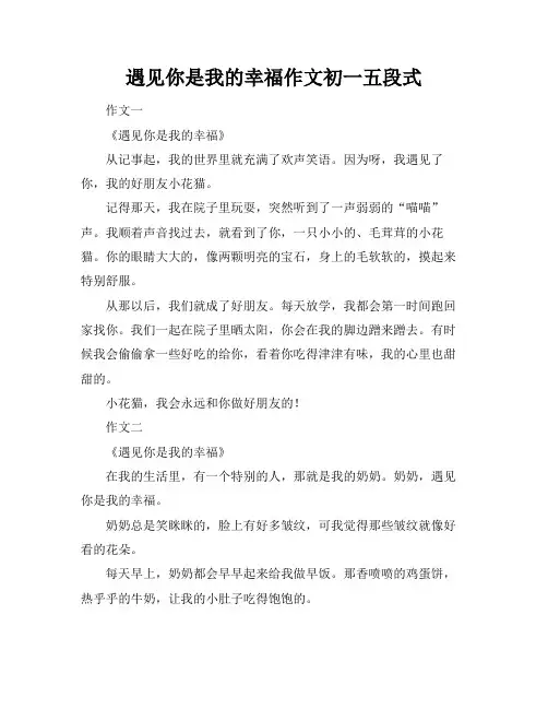 遇见你是我的幸福作文初一五段式