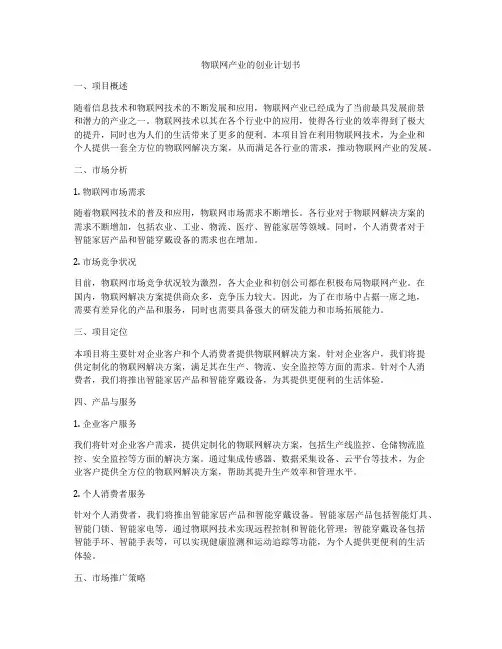 物联网产业的创业计划书