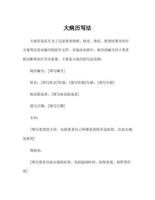 大病历写法