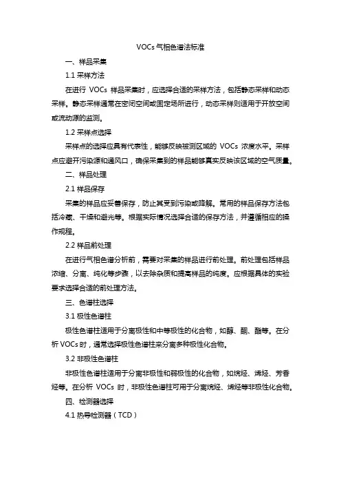 vocs气相色谱法标准