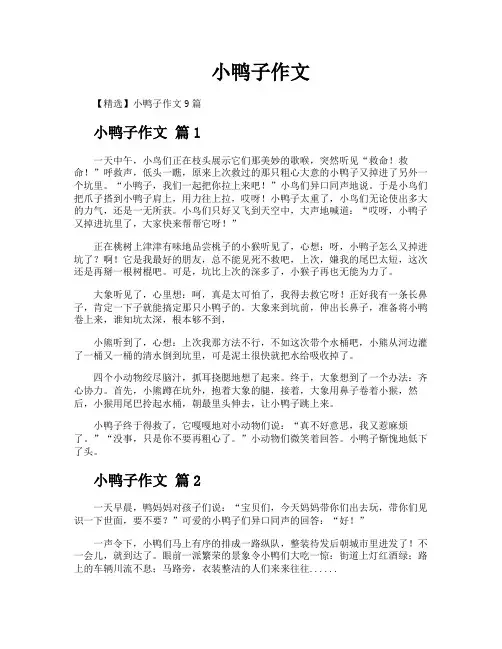 小鸭子作文