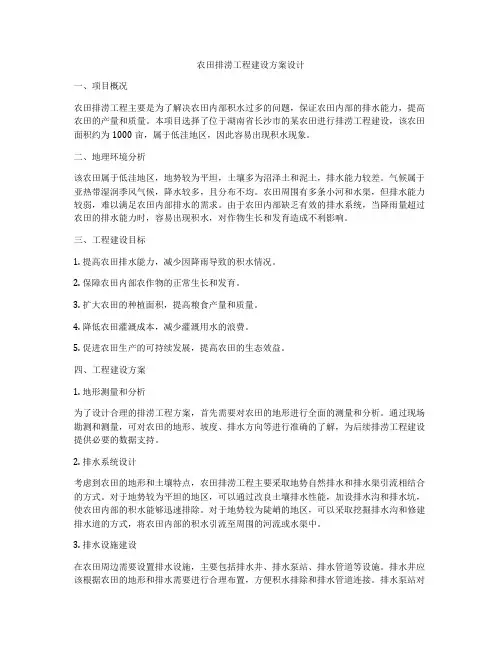 农田排涝工程建设方案设计