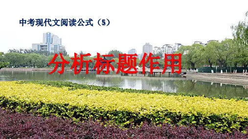 中考现代文阅读公式(5)分析标题作用