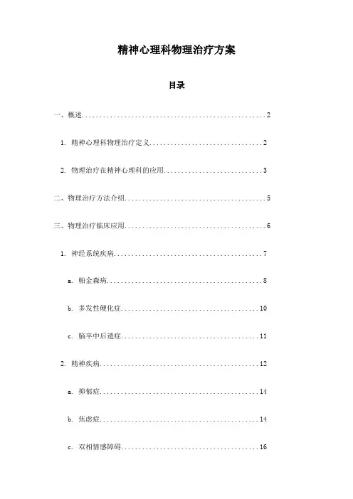 精神心理科物理治疗方案