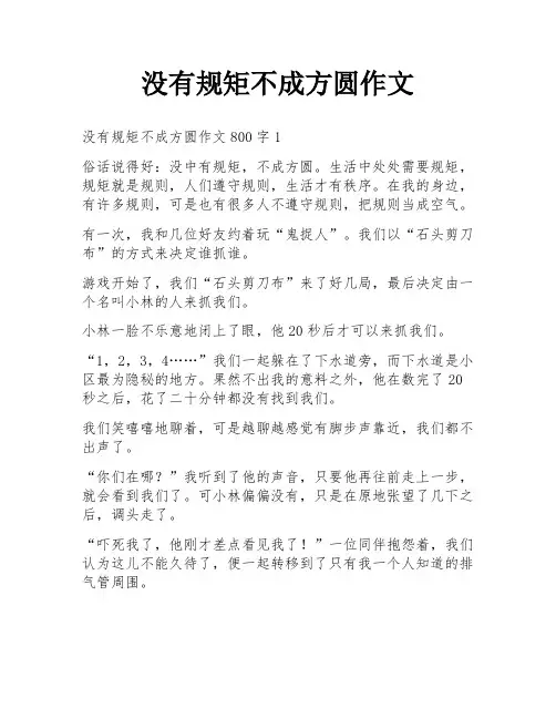 没有规矩不成方圆作文