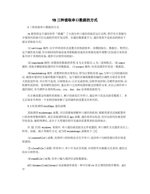 VB三种读取串口数据的方式