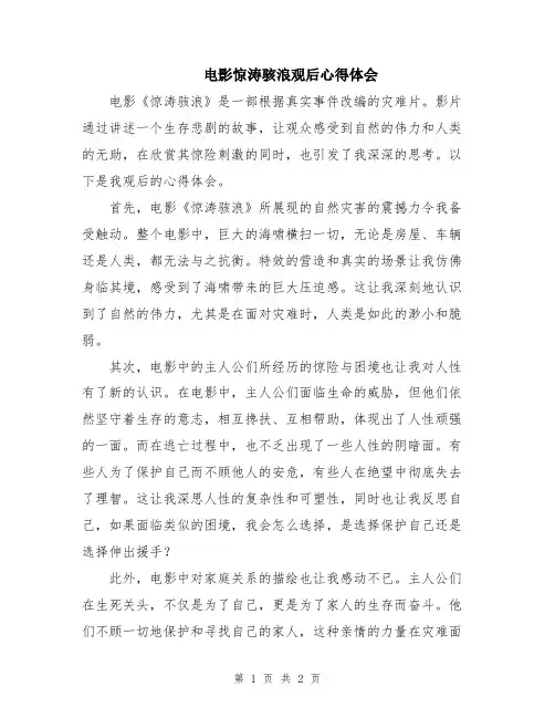 电影惊涛骇浪观后心得体会