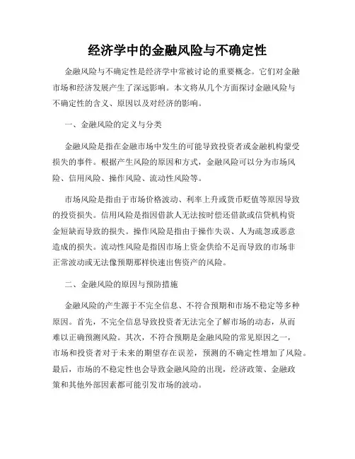 经济学中的金融风险与不确定性
