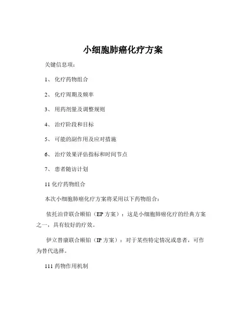 小细胞肺癌化疗方案