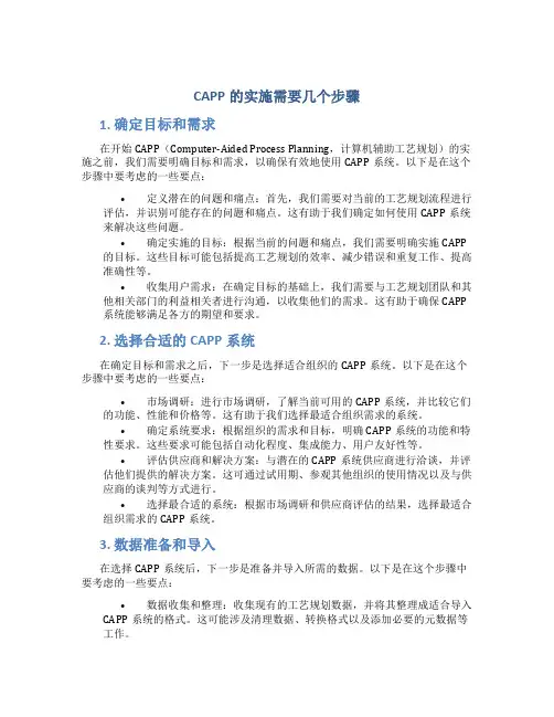 capp的实施需要几个步骤