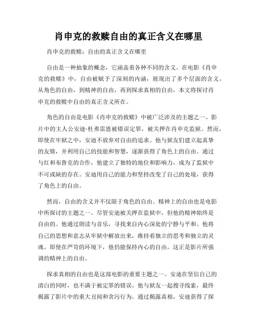 肖申克的救赎自由的真正含义在哪里
