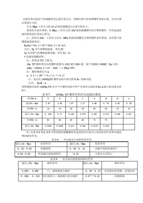 液氧储罐TNT爆炸模型计算