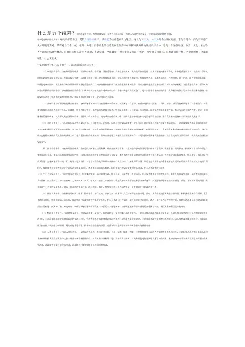 什么是五个统筹