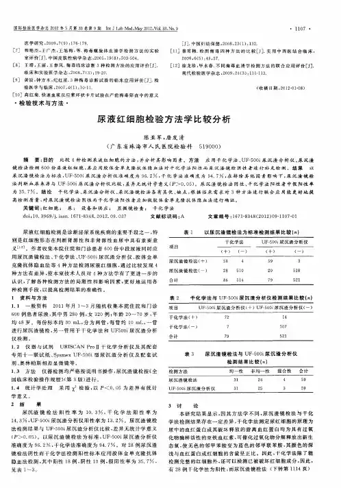 尿液红细胞检验方法学比较分析