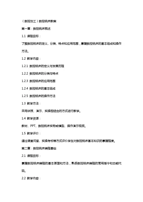 (数控加工)数控铣床教案