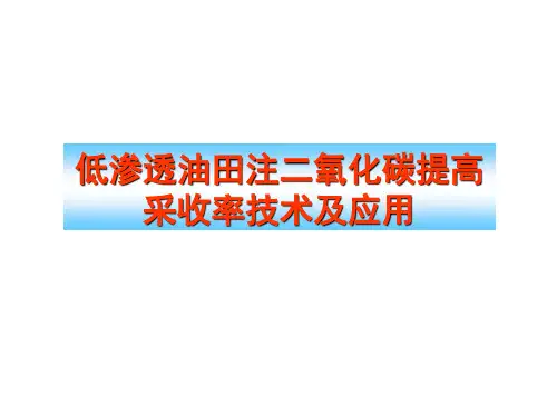 低渗注CO2提高采收率技术研究