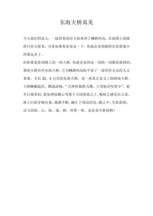 三年级叙事东海大桥真美