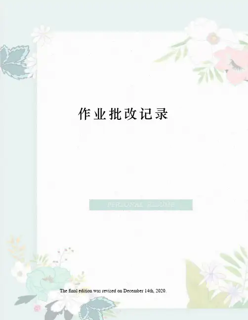 作业批改记录