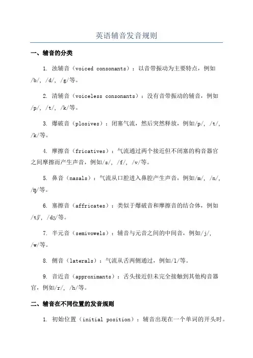 英语辅音发音规则