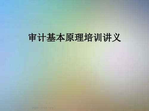 审计基本原理培训讲义