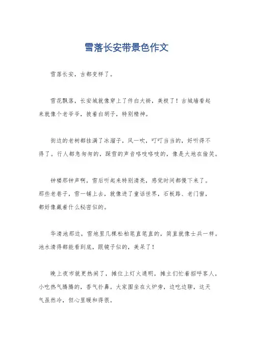 雪落长安带景色作文