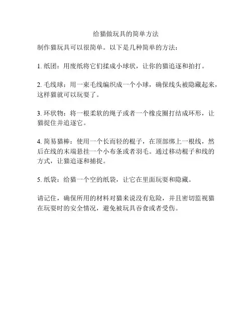 给猫做玩具的简单方法